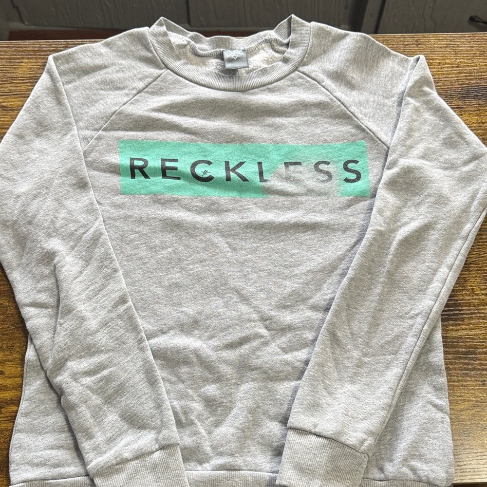 Young & Reckless Gray Sweatshirt with Teal Logo